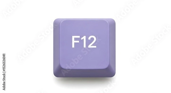 Obraz Close-up of a single F12 key on a white background