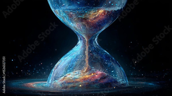 Fototapeta Cosmic Hourglass Representing Time and Space Flow