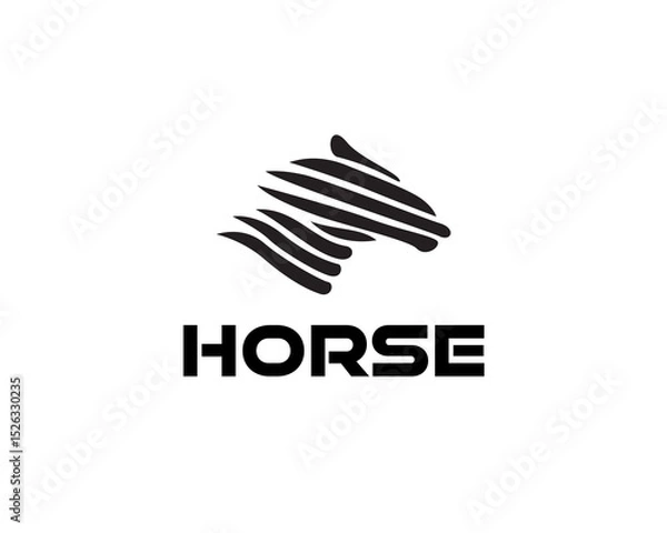 Obraz abstract line head horse move fast speed logo design template illustration inspiration