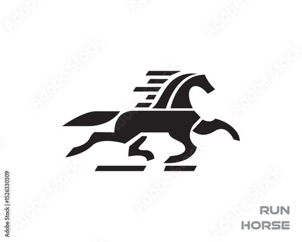 Obraz abstract elegant running horse logo design template illustration inspiration