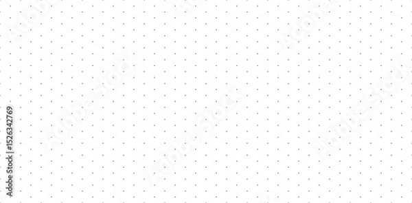 Fototapeta Regular dot pattern as an isometric grid seamless bg. Black points mesh on white background. Graph paper template