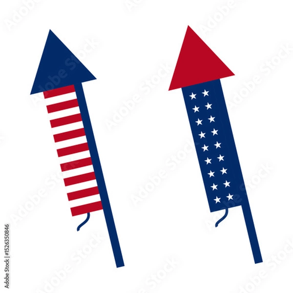 Fototapeta fourth of july usa firecracker. vector