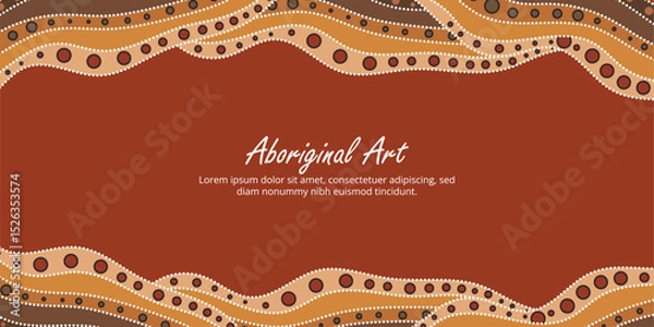 Obraz Editable Aboriginal print design for personalized communication