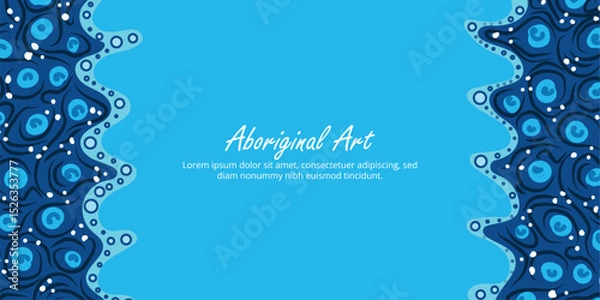 Obraz Template poster with Indigenous patterns and editable section