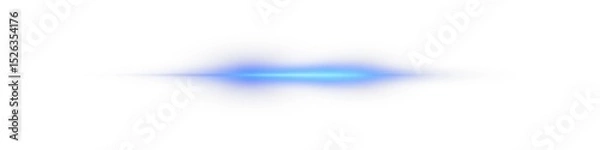 Fototapeta Png glowing horizontal blue light beam with radiant lens flare and shine. Futuristic energy line flash with shimmer, speed, and neon highlight. Transparent digital PNG illustration.