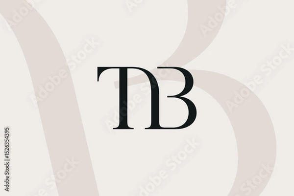 Obraz TB or BT letter logo icon design. Classic style luxury initials monogram.