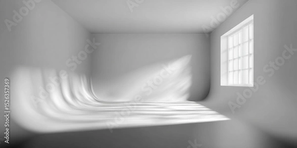 Fototapeta empty room with white window