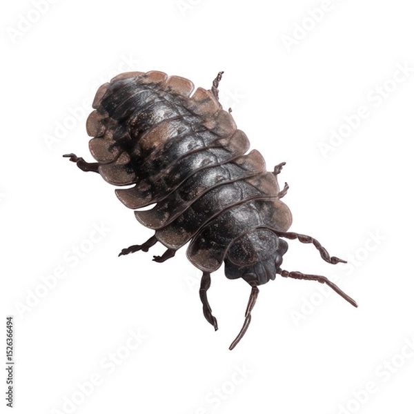 Fototapeta Hyper-Realistic Woodlouse Insect, Segmented Body Visible