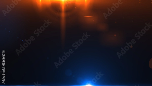 Fototapeta abstract background with colorful lights. stylized blue and orange glow lighting background	