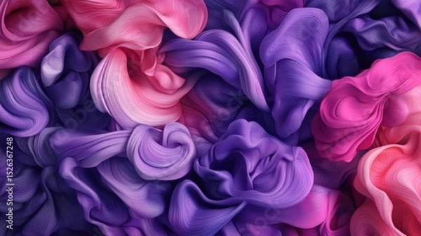 Obraz Colorful abstract fabric texture with swirling patterns in shades of pink and purple