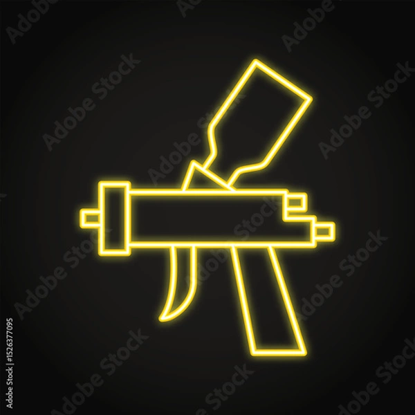 Obraz Paint gun neon line icon