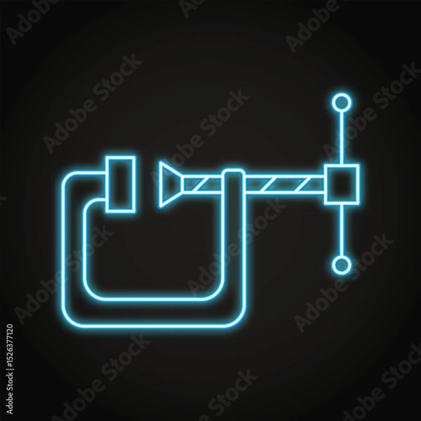 Obraz Vice clamp neon line icon