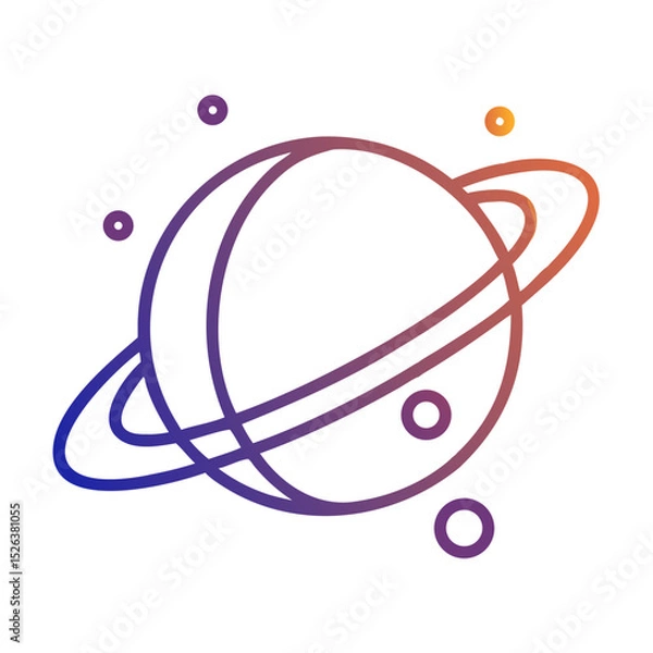 Fototapeta Ringed planet drifting through cosmos

