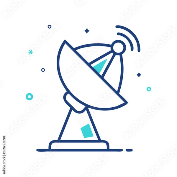 Fototapeta Satellite dish receiving signals from space