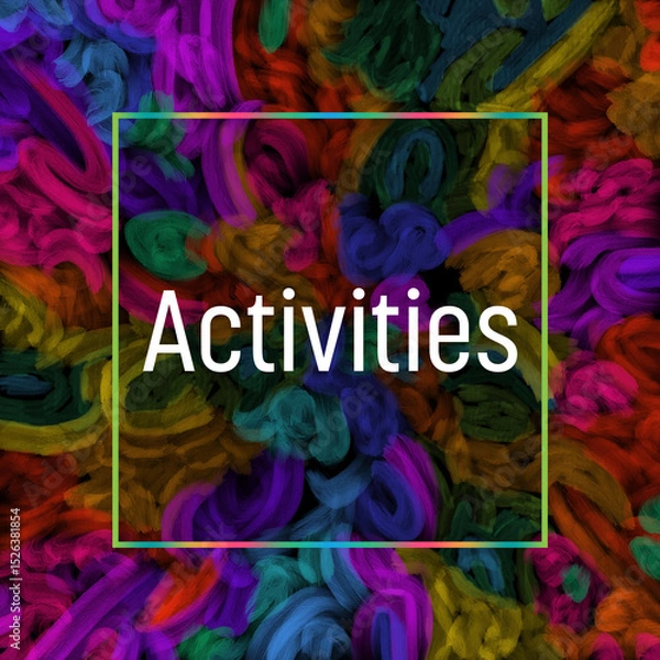 Fototapeta Activities Colorful Dark Background Painting Style Elements Square Text 
