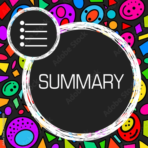 Obraz Summary Colorful Bubbles Dark Background Circles Text 