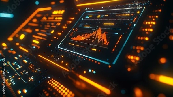 Obraz A computer screen displaying a detailed chart analyzing data trends in a professional setting