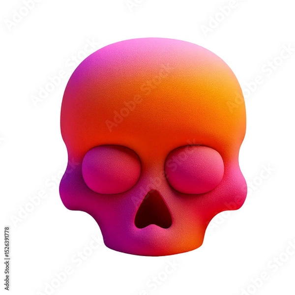 Fototapeta Modern, funky skull. Bold, Puffy and Playful Object