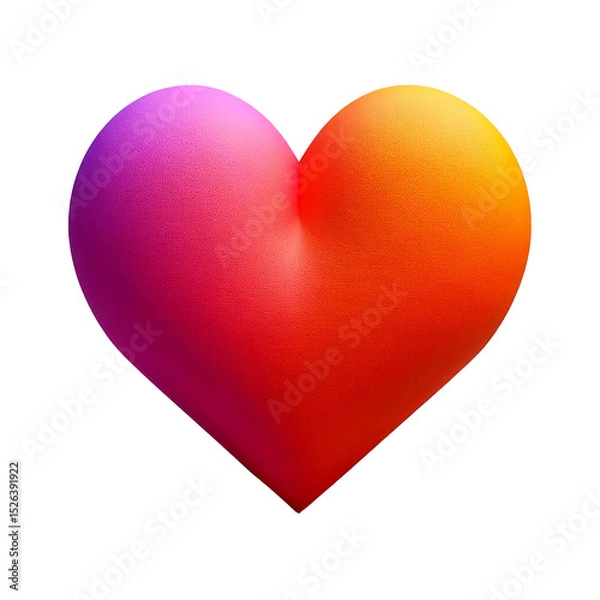Fototapeta Modern, funky heart. Bold, Puffy and Playful Object