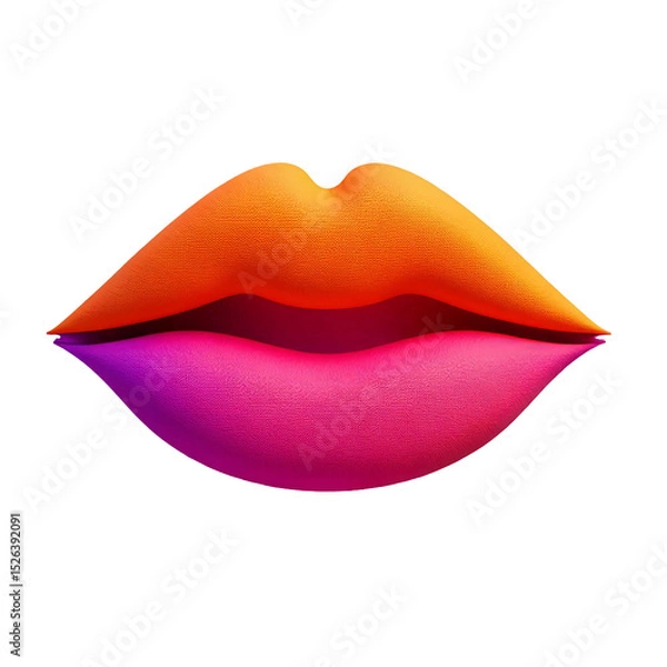 Fototapeta Modern, funky lips. Bold, Puffy and Playful Object