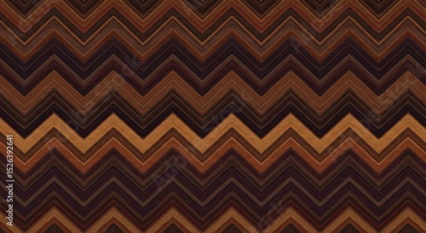 Obraz Earthy Chevron Cascade A warm zigzag tapestry of brown hues texture and dynamic pattern