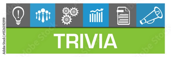 Obraz Trivia Blue Green Box Business Symbols On Top Squares 