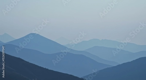 Obraz Misty blue mountains recede into the distance