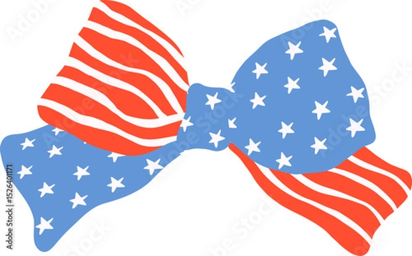 Obraz Coquette 4th of july cheer bow in flat design for patriotic