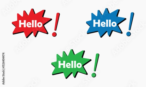 Obraz Hello sticker collection