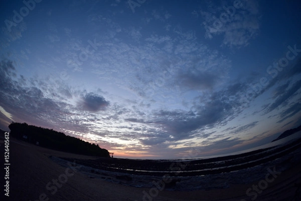 Obraz 青島海岸の朝焼け