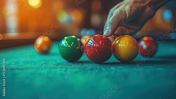 Obraz Close-up of billiard balls on a table.