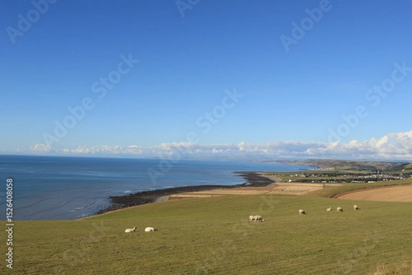 Fototapeta Wales coastline in the summertime