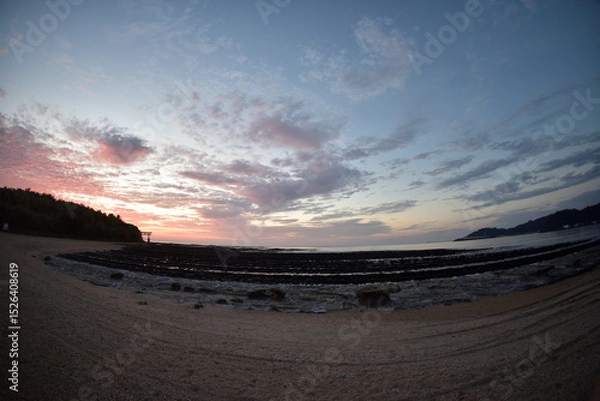 Obraz 青島海岸の朝焼け