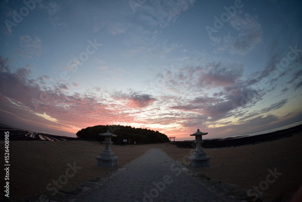 Obraz 青島海岸の朝焼け