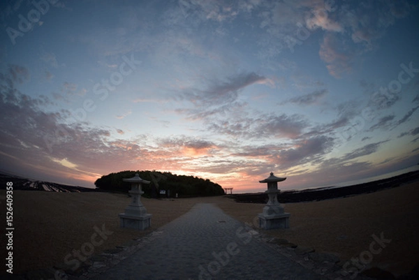 Obraz 青島海岸の朝焼け