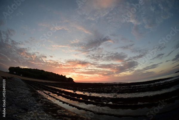 Obraz 青島海岸の朝焼け
