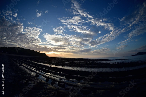 Obraz 青島海岸の朝焼け