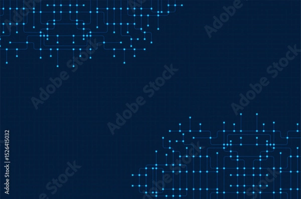 Fototapeta Circuit connect lines and dots. Network technology and Connection concept. Decentralized network nodes connections