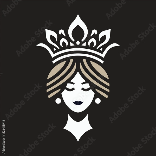 Obraz Elegant Queen Silhouette with Crown