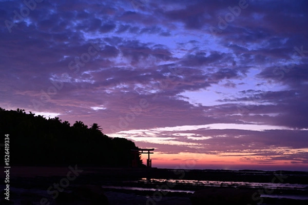 Obraz 青島海岸の朝焼け