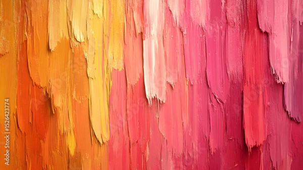 Obraz Wild Fauvist strokes over a wooden background wallpaper