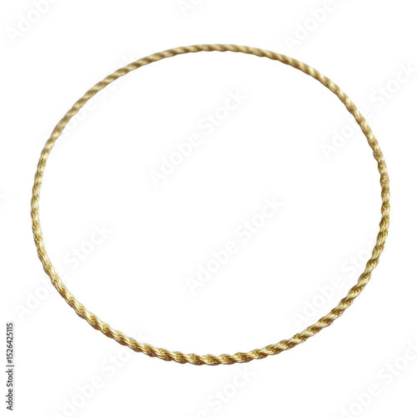 Fototapeta A beautiful, twisted gold bangle bracelet resting on a white isolated background. Perfect for showcasing elegance and style in fashion accessories.