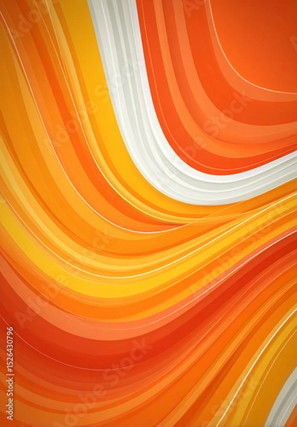 Obraz Abstract swirl background in pumpkin orange and yellow, featuring smooth curved lines and layered waves, creating vibrant and energetic visual effect with modern, dynamic style