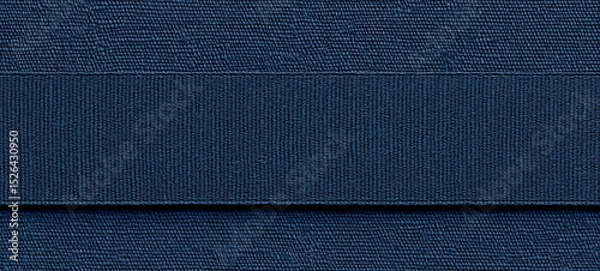 Obraz Deep navy blue canvas with fine grain texture horizontal stripe fabric pattern textile material modern minimal abstract calm elegant seamless background