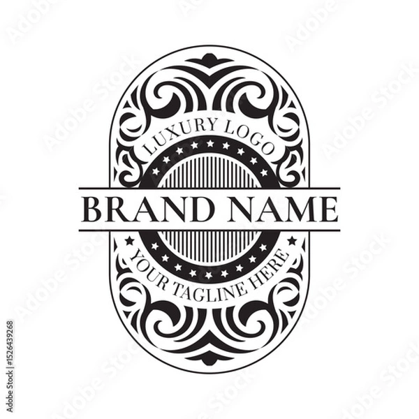 Fototapeta Vintage Badge label in black and white