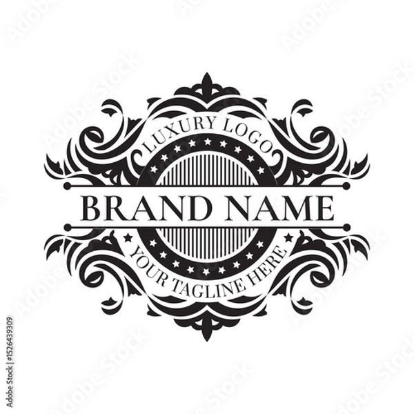 Fototapeta Vintage Badge label in black and white
