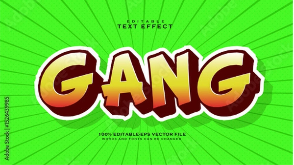 Fototapeta Fun Cartoon Gang text Style Effect