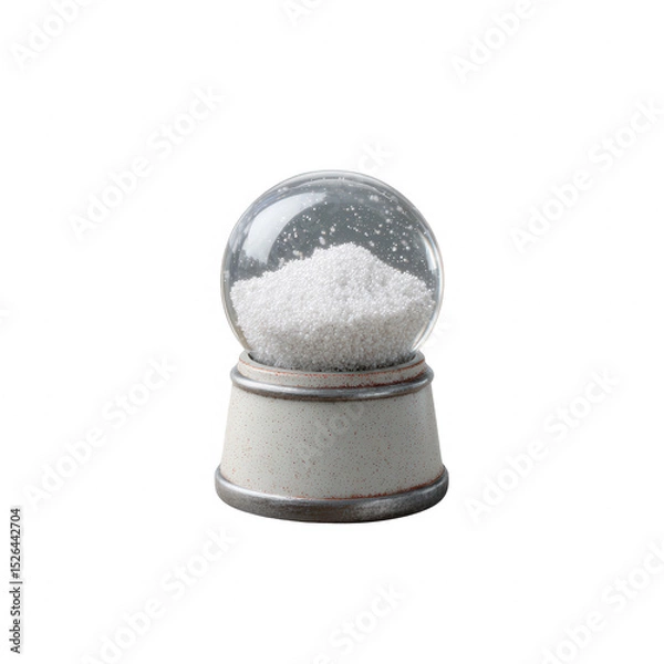 Fototapeta A vintage-style salt shaker with glass globe, filled with white salt, isolated on a white background, capturing the essence of dining essentials and rustic kitchen decor.