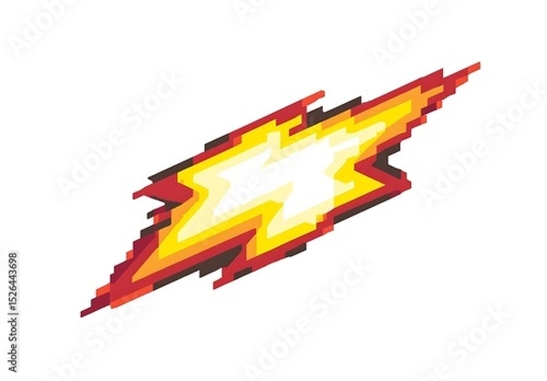 Obraz 8-bit pixel art logo of an explosion, white background