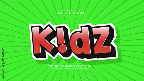 Obraz Fun Cartoon Kidz text Style Effect